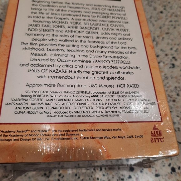 Jesus of Nazareth Movie VHS Tapes 1999 3 Video Cassette Set Factory sealed - Picture 4 of 5
